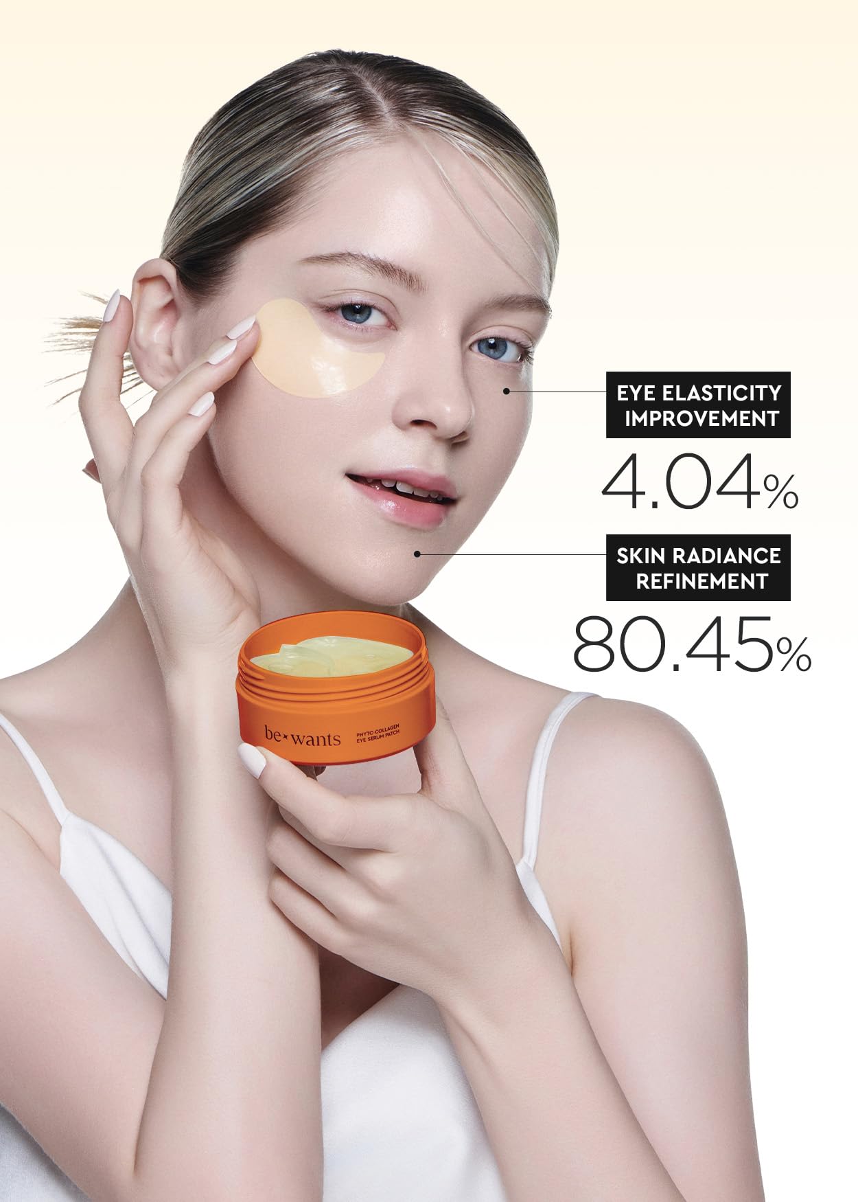 BE+WANTS Deep Toning Glutathione Eye Serum Patch – Retinol & Caffeine Undereye Patches (60)