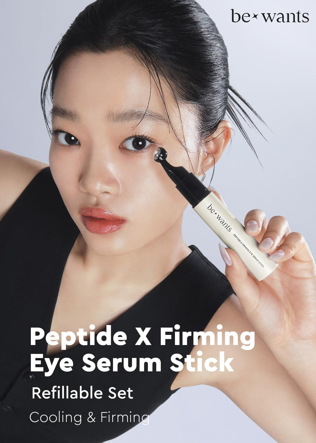 BE+WANTS Peptide-X Firming Eye Serum Stick – Rice-Derived PDRN, Niacinamide, Cooling Under-Eye Care (2 Pack)