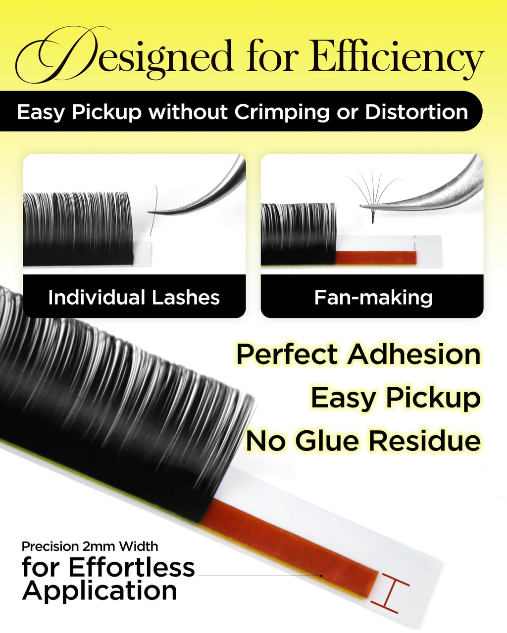 BEYELIAN Eyelash Extensions – Natural Matte Black, 0.03-0.20 C/D/D+/L/M/LU Curl, 7-15mm, High Temperature Resistant