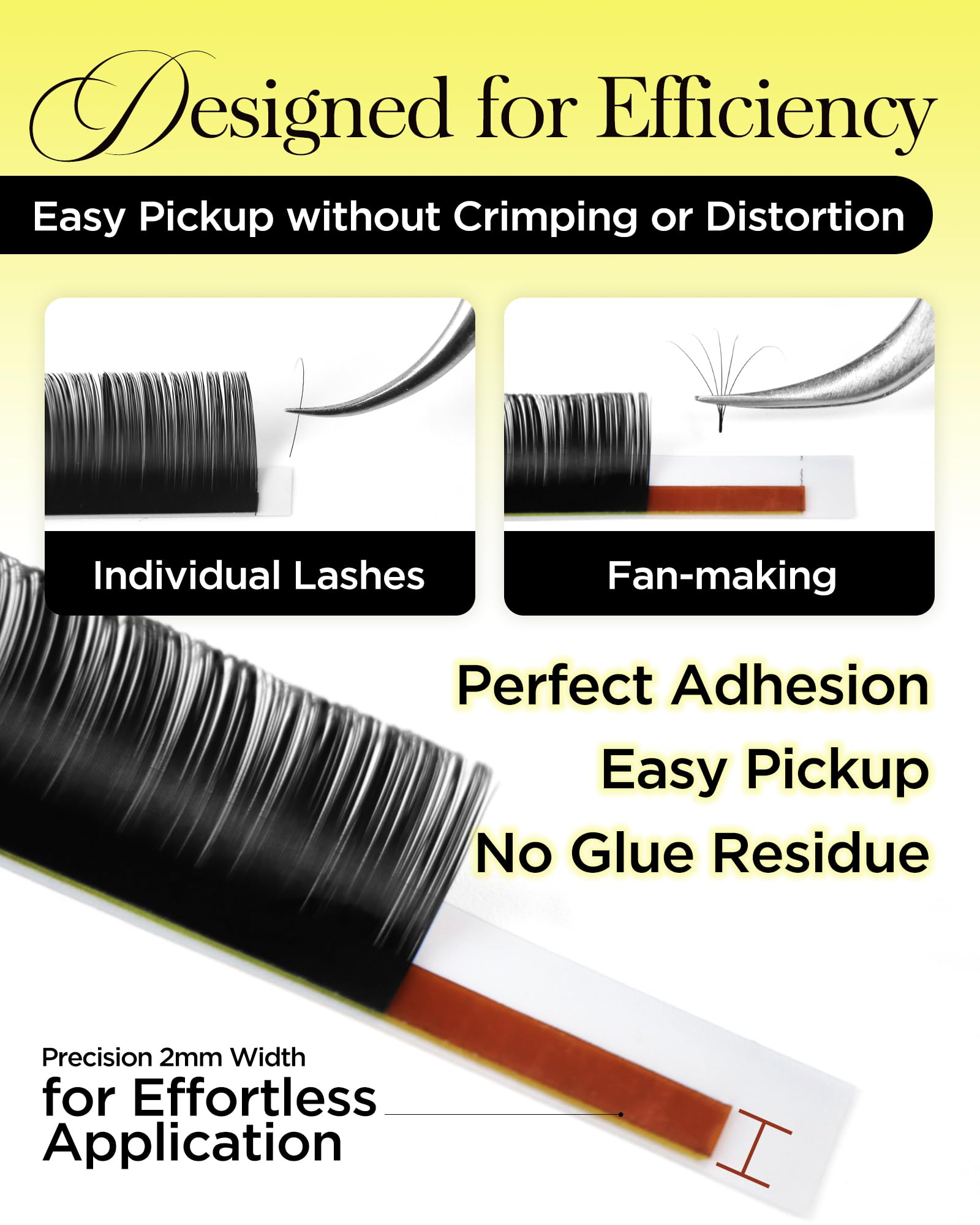 BEYELIAN Eyelash Extensions – Natural Matte Black, 0.03-0.20 C/D/D+/L/M/LU Curl, 7-15mm, High Temperature Resistant