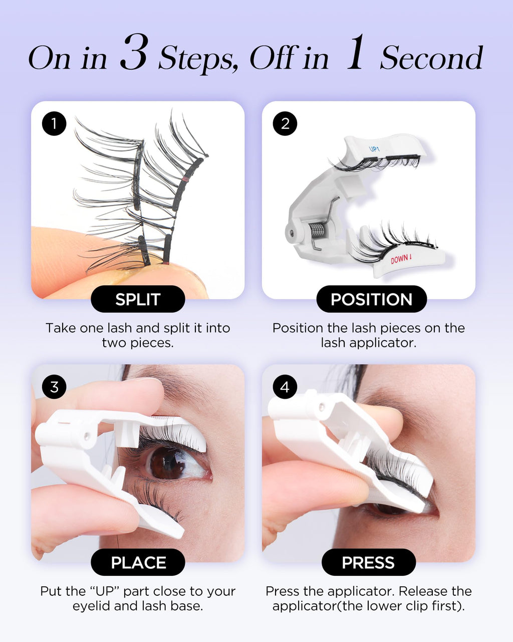 BEYELIAN Magnetic Eyelashes with Applicator Kit – Lightweight, Glue-Free Natural Look
