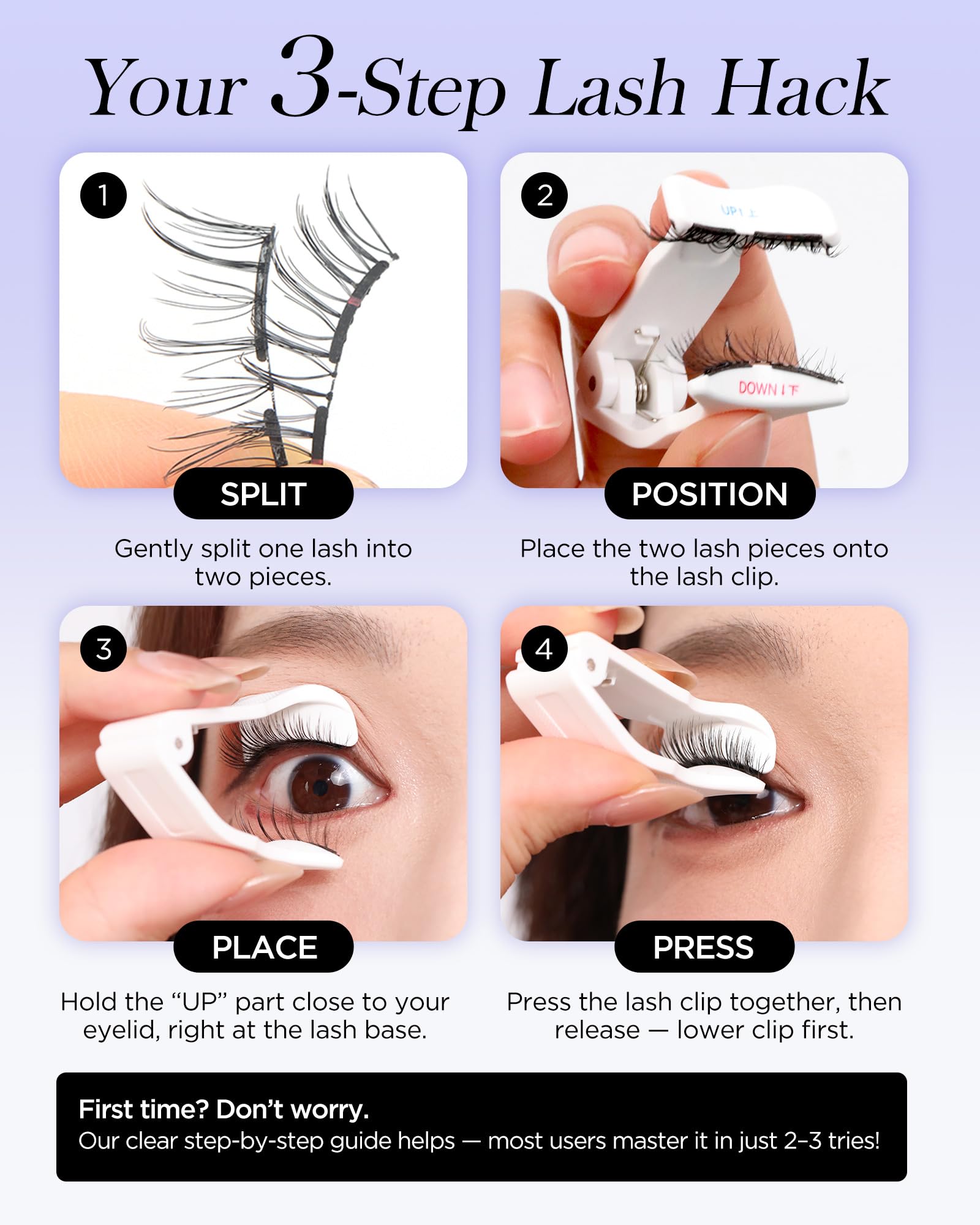 BEYELIAN Portable Magnetic Eyelashes with Applicator Kit – All-In-One Lash Box