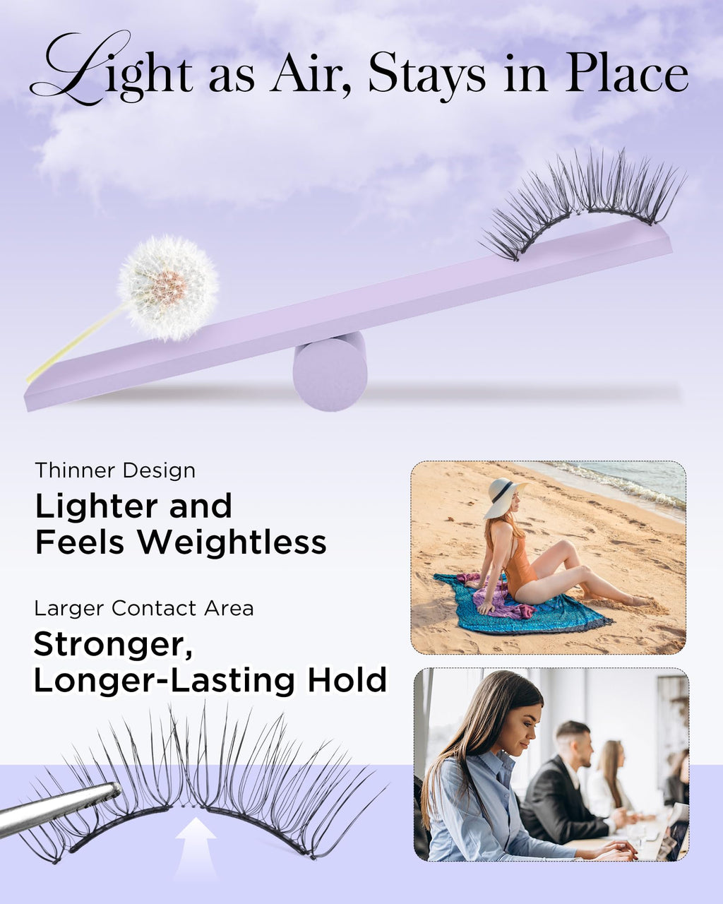 BEYELIAN Magnetic Eyelashes with Applicator Kit – No Glue, Reusable 3D Lashes (Lightweight & Comfortable)