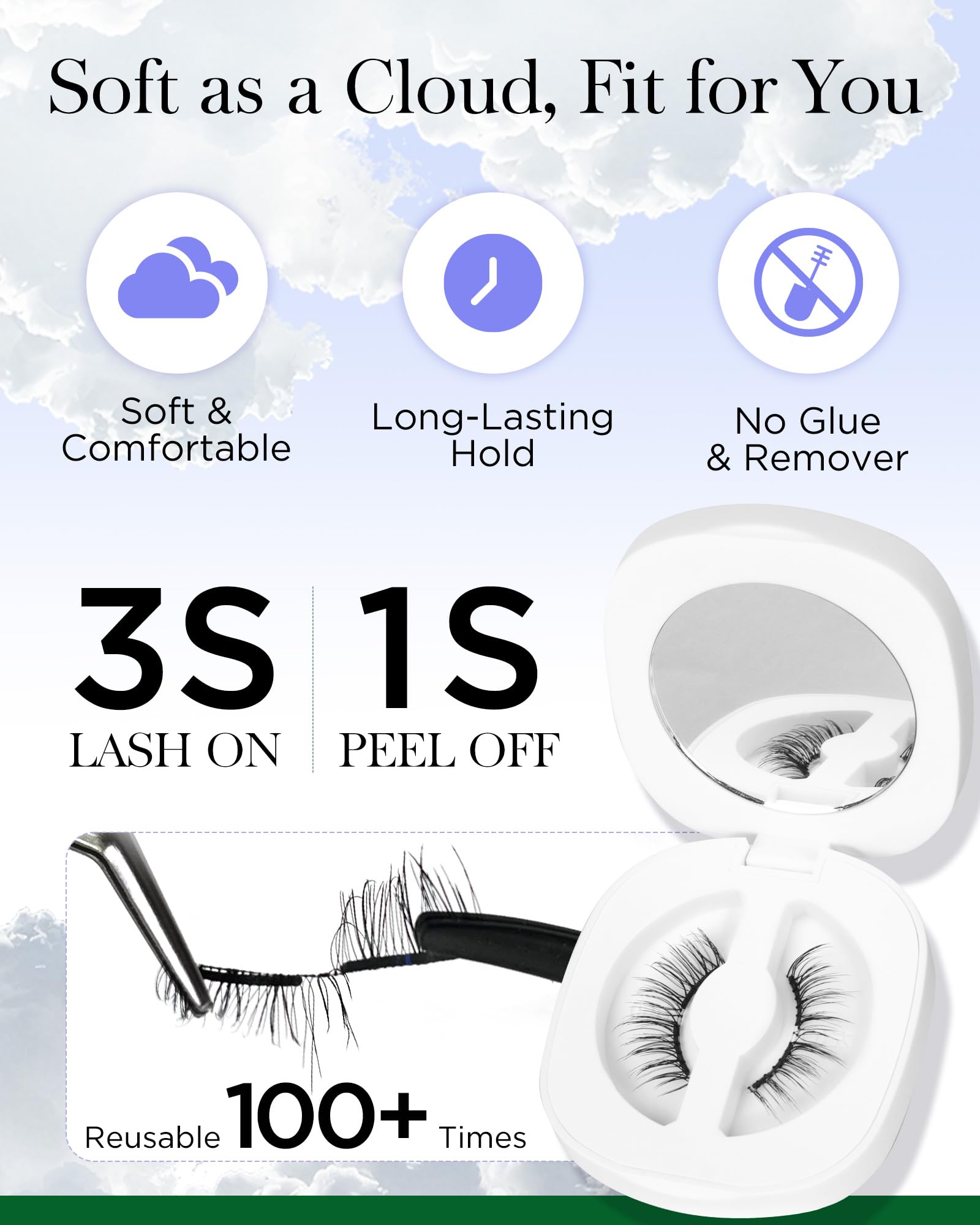 BEYELIAN Magnetic Eyelashes with Applicator Kit – No Glue Needed, Reusable, Lightweight