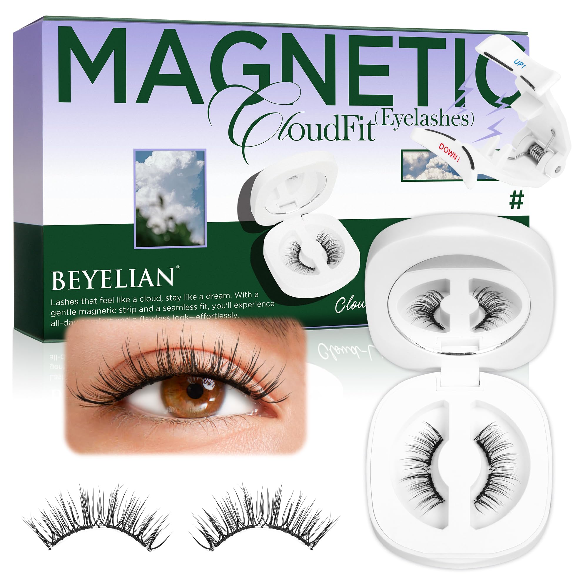 BEYELIAN Magnetic Eyelashes with Applicator Kit – No Glue Needed, Reusable, Lightweight