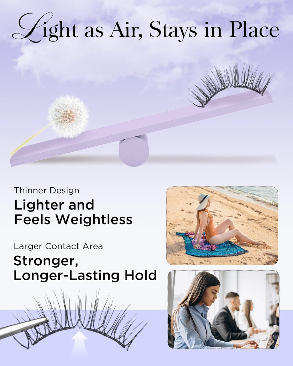BEYELIAN Magnetic Eyelashes with Applicator Kit – No Glue Needed, Reusable, Lightweight