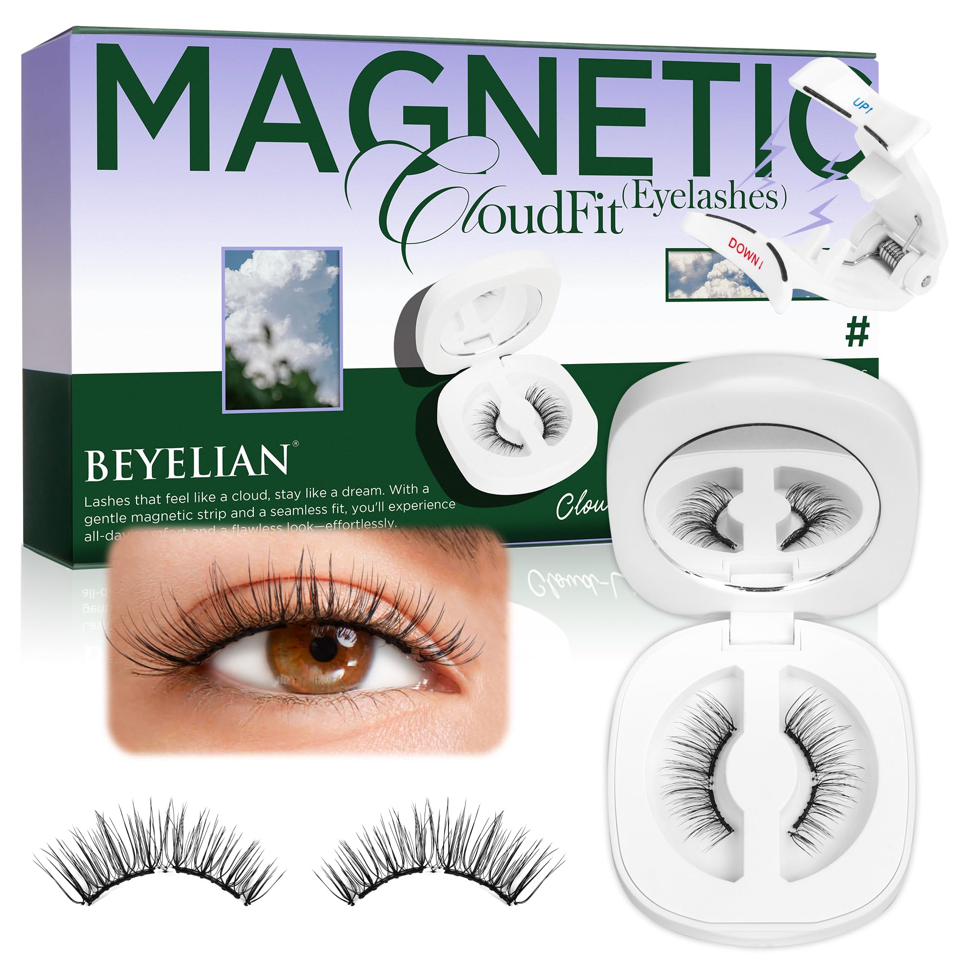 BEYELIAN Magnetic Eyelashes with Applicator Kit – Lightweight, Reusable, No-Glue Natural Look