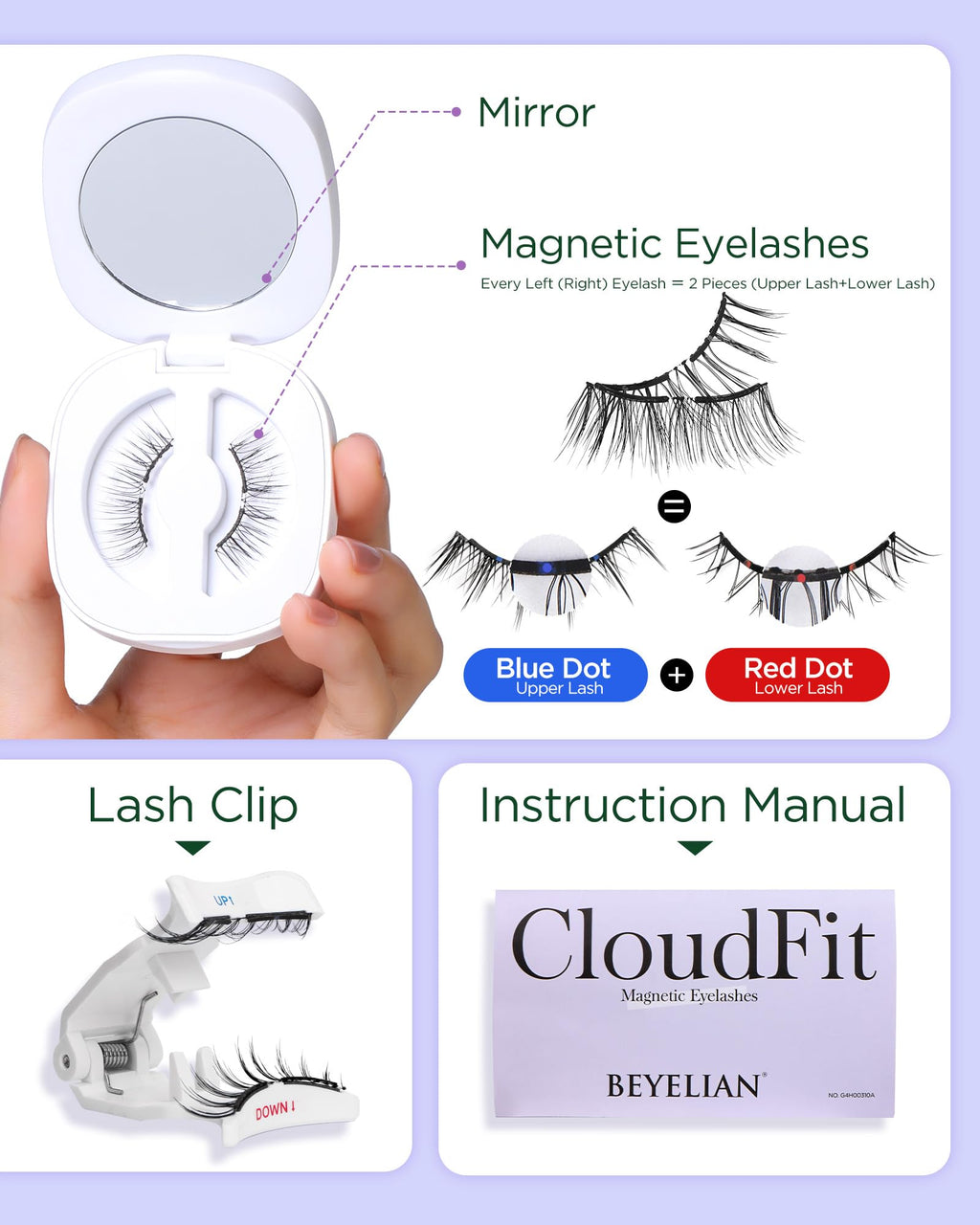 BEYELIAN Magnetic Eyelashes with Applicator Kit – No Glue Needed, Reusable, Lightweight