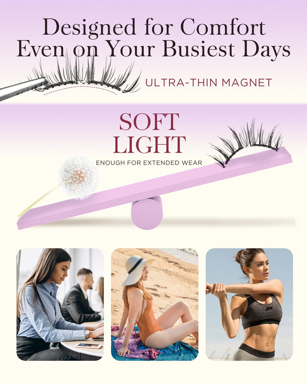BEYELIAN Magnetic Eyelashes with Applicator Kit – No Glue, Lightweight Comfort