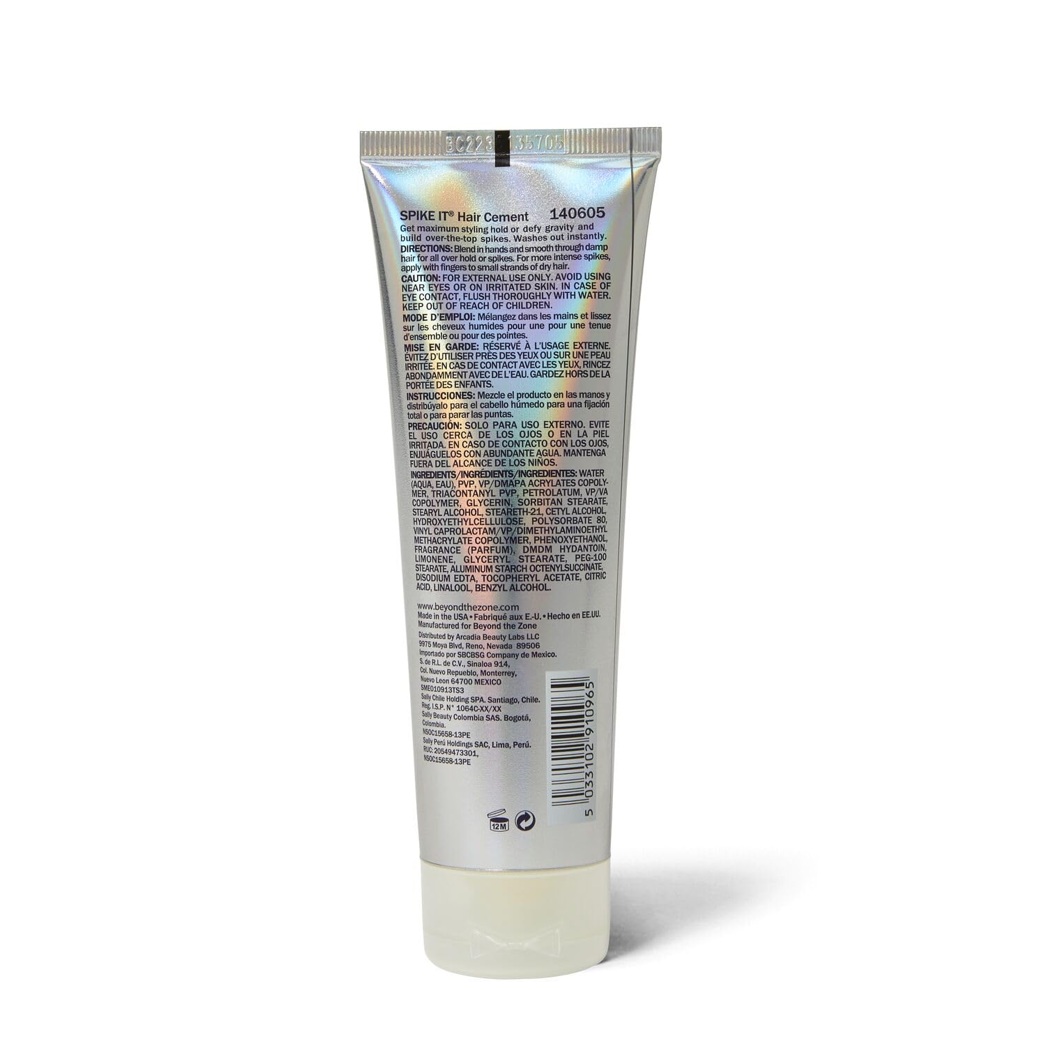 Beyond the Zone Spike It Hair Cement - StrongHold Gel for All Hair Types (4 oz)