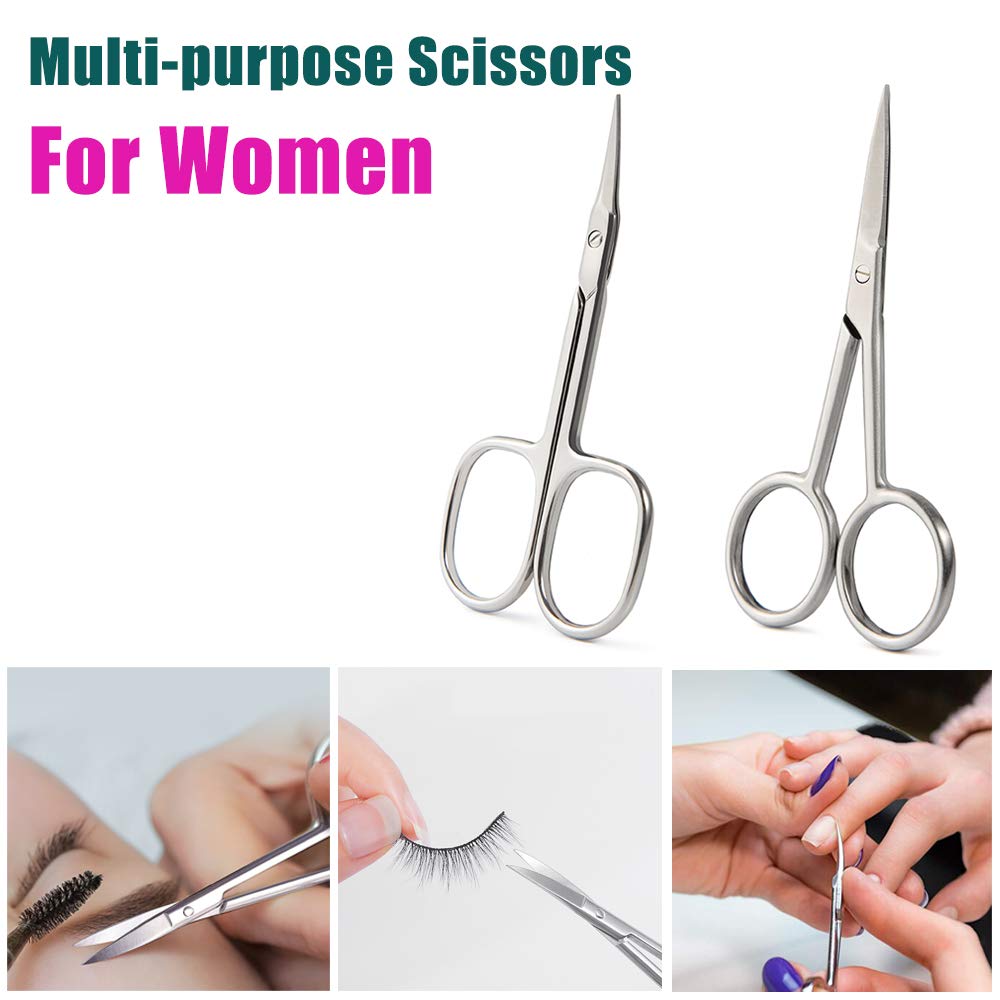BEZOX Small Scissors 2 PCS Set – Precision Grooming with Straight & Curved Blades
