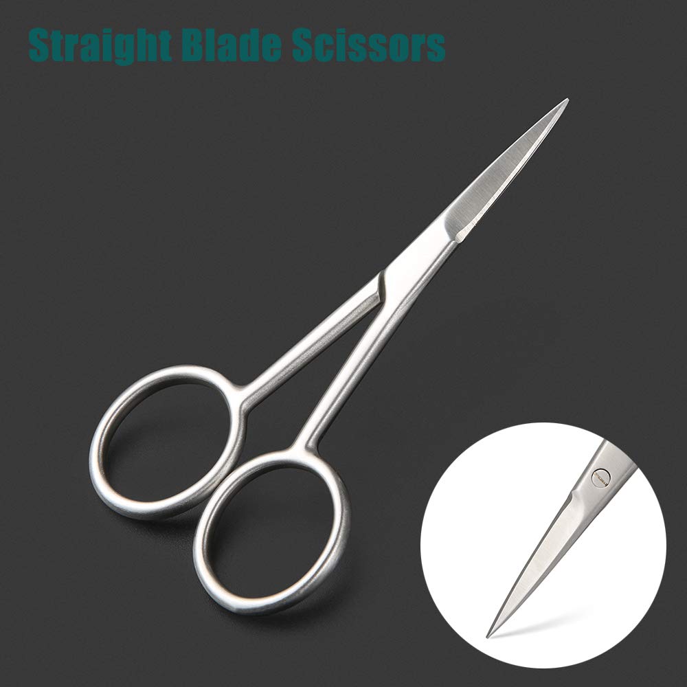 BEZOX Small Scissors 2 PCS Set – Precision Grooming with Straight & Curved Blades