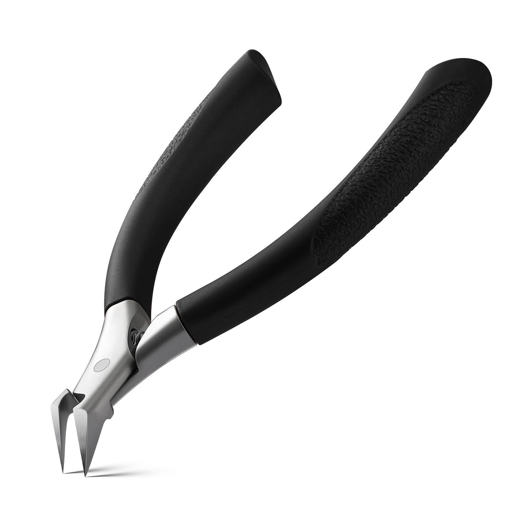 BEZOX Straight Blade Toenail Clippers – Thick Nail Cutter for Seniors and Adults (Black)