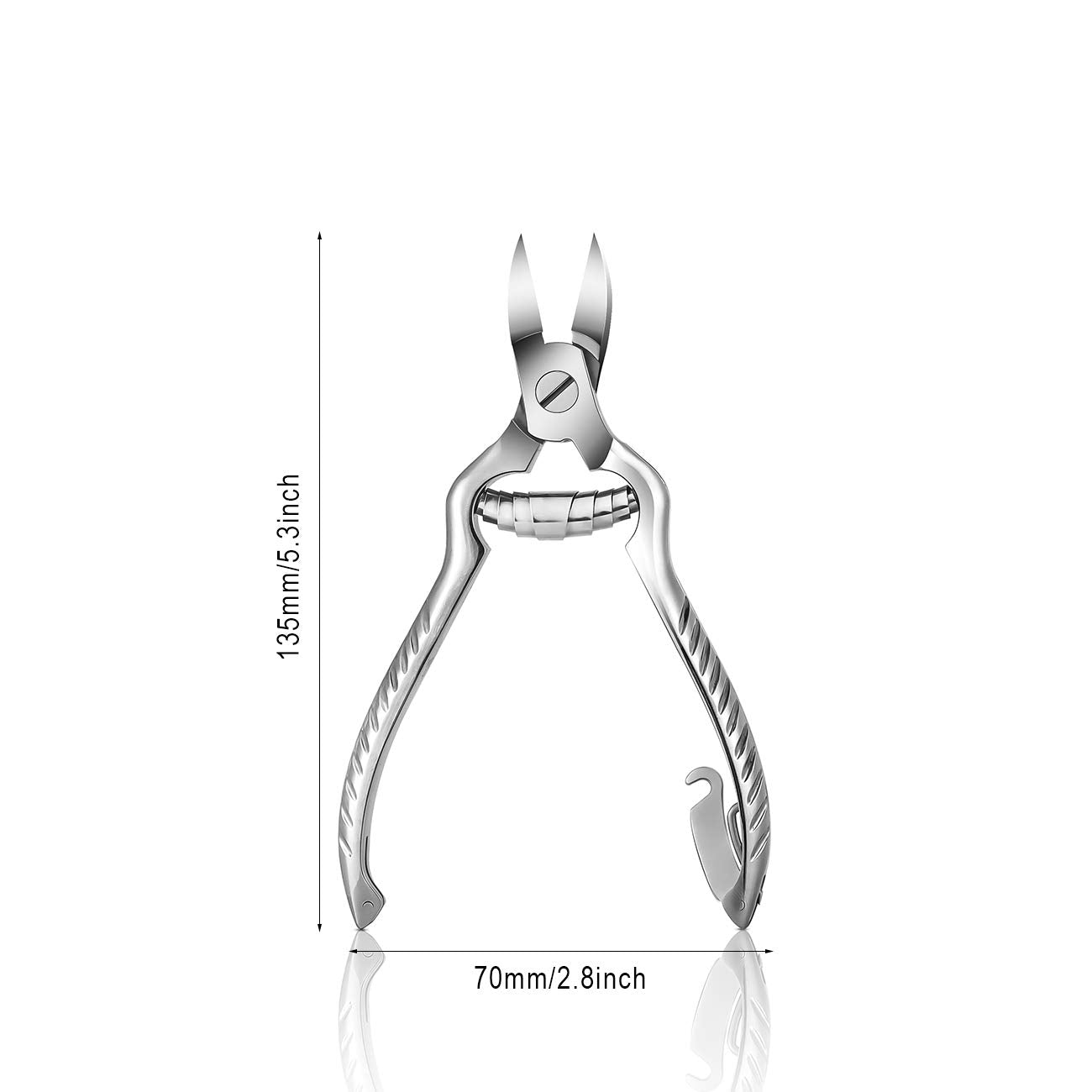 BEZOX Heavy Duty Toenail Clippers for Thick & Ingrown Nails | Stainless Steel, Podiatry-Grade, Silver