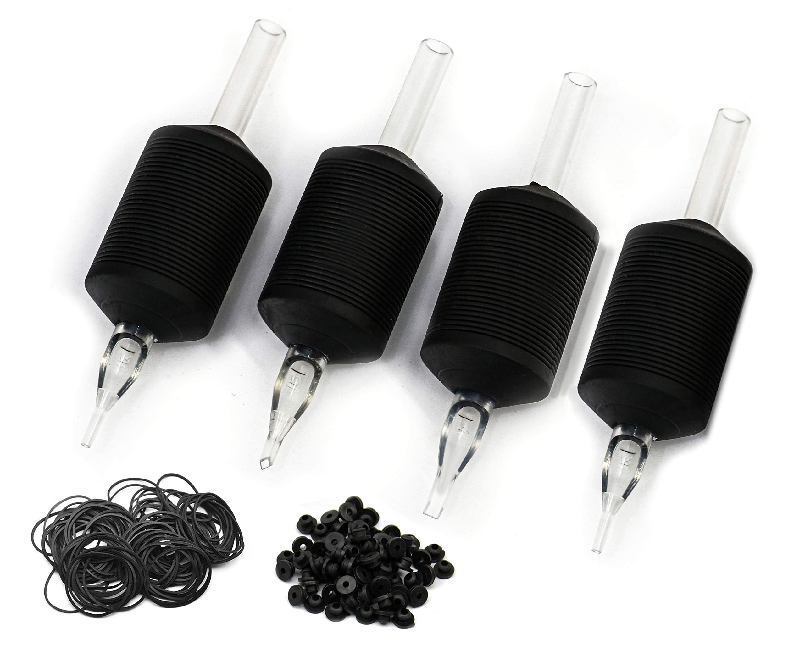 BEZTAT 25mm Ultra Premium Clear Disposable Tubes with Black Silicone Grip – 25 Pack (7FT)