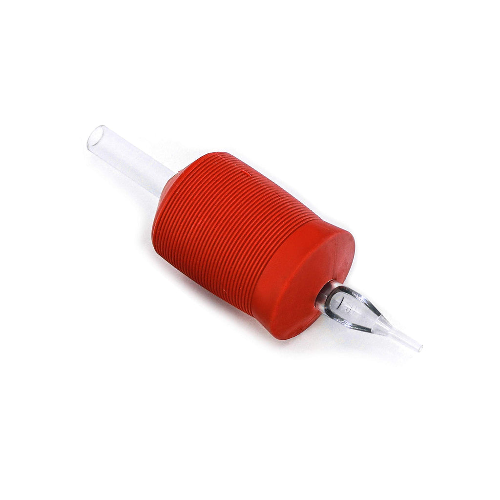 BEZTAT 30mm Ultra Premium Clear Disposable Tubes with Red Silicone Grip - 15 Pack, Diamond Tip (3DT)
