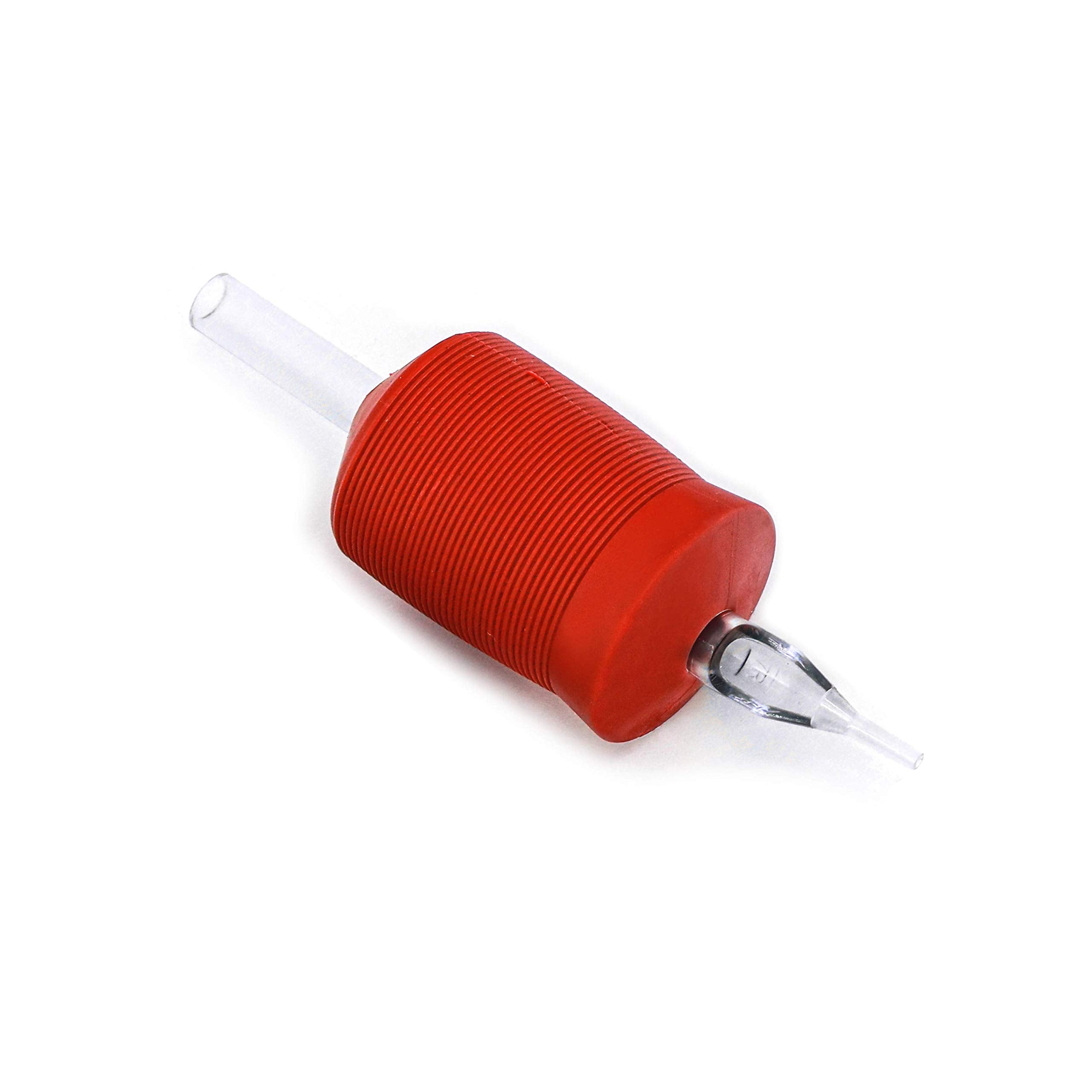 BEZTAT 30mm Ultra Premium Clear Disposable Tubes with Red Silicone Grip - 15 Pack, Diamond Tip (3DT)