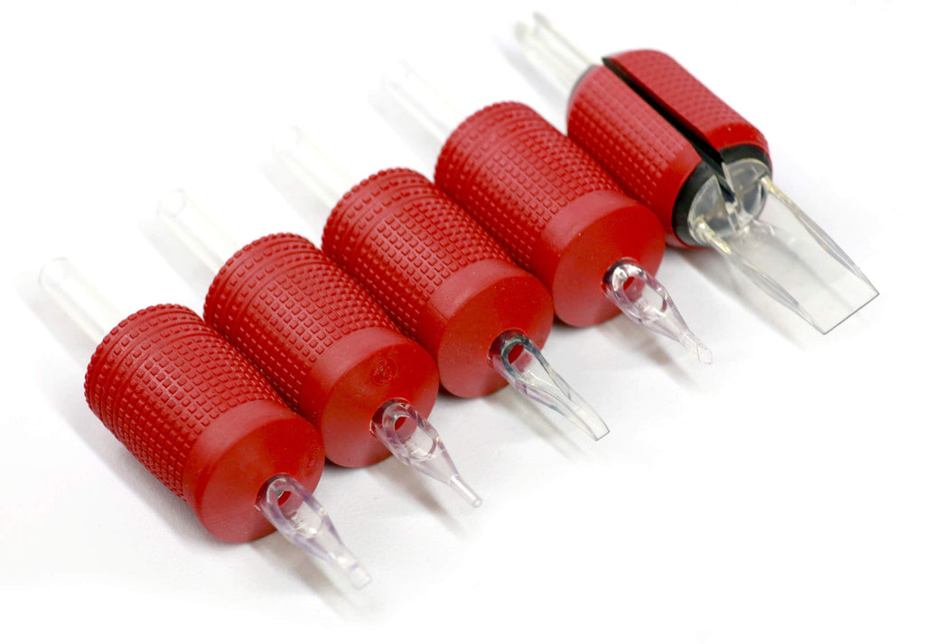 BEZTAT 25mm Clear Disposable Tubes with Red Silicone Grip — 20 Pack (11RT)