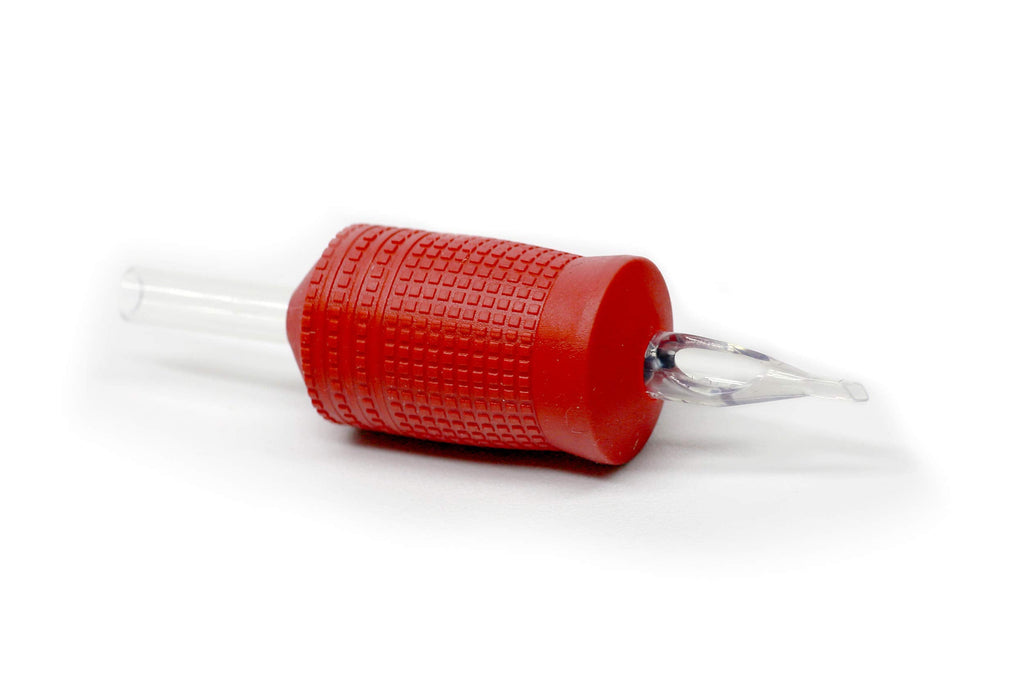 BEZTAT 25mm Ultra Premium Clear Disposable Tubes with Red Silicone Grip – 20 Pack, Round Tip (5RT)
