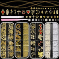 Bezztito 4 Boxes Gold Caviar & Pearl Nail Beads – Luxe Alloy Charms, Chains & Rivets for DIY Nail Art