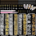 Bezztito Gold Silver Caviar Nail Beads & 3D Starburst Charms Kit