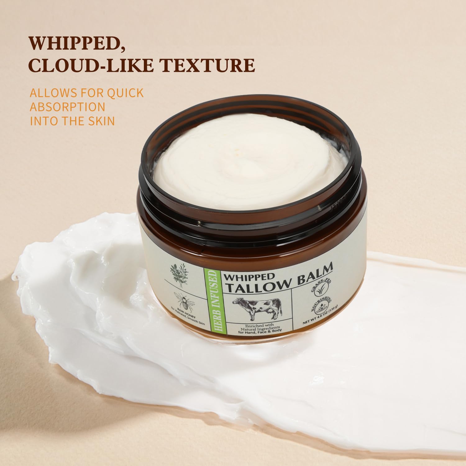 Bff Beauty Garden Grass-Fed Beef Tallow Butter with Raw Honey – Natural Skin Care & Gift Idea