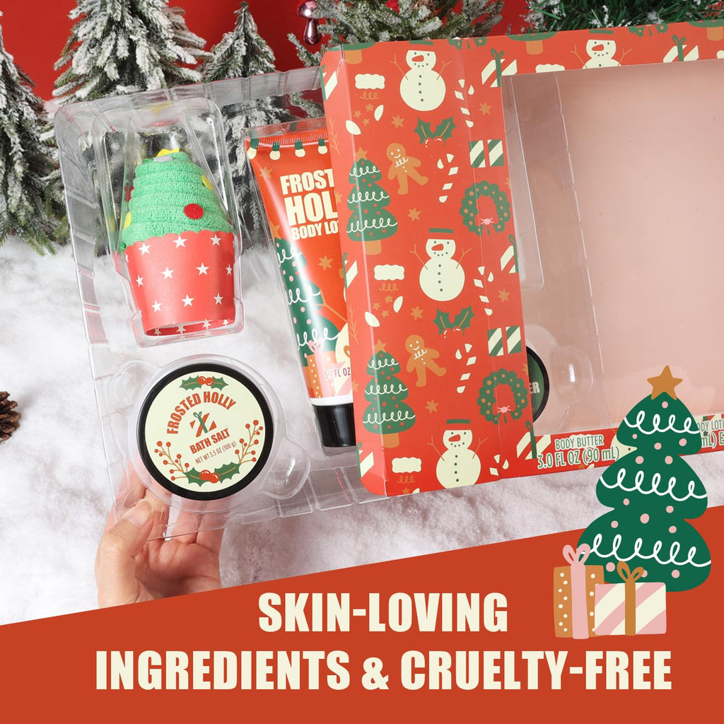 BFFLOVE Christmas Bath Gift Set - 5-Piece Spa Gift for Women
