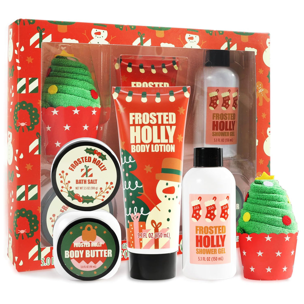 BFFLOVE Christmas Bath Gift Set - 5-Piece Spa Gift for Women