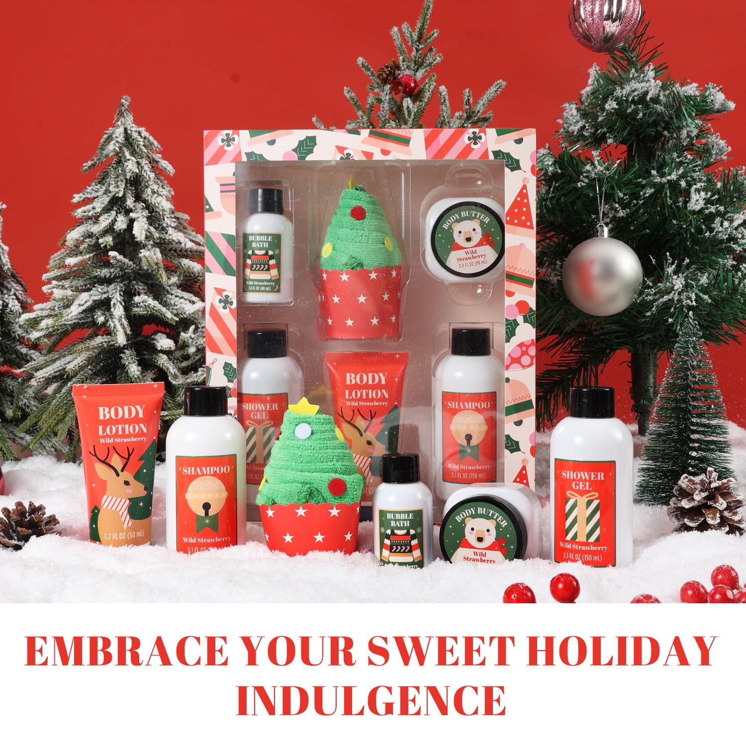 BFFLOVE Christmas Bath Gift Set for Women – Holiday Spa Essentials
