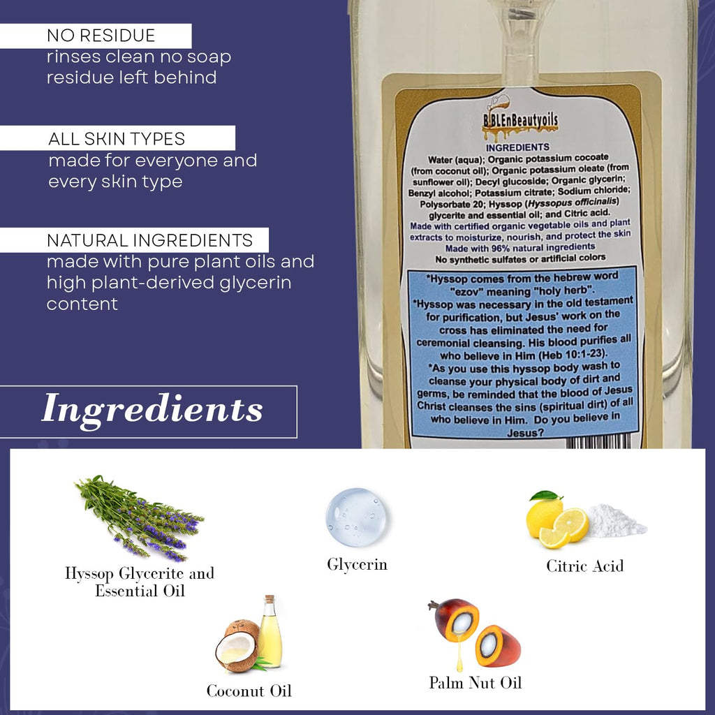 BIBLE N Beautyoils Cleanse Me With Hyssop – Organic Hyssop Hair & Body Wash
