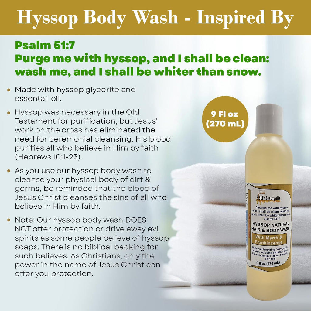 BIBLE N Beautyoils Cleanse Me With Hyssop: Organic Hyssop Hair & Body Wash with Myrrh & Frankincense
