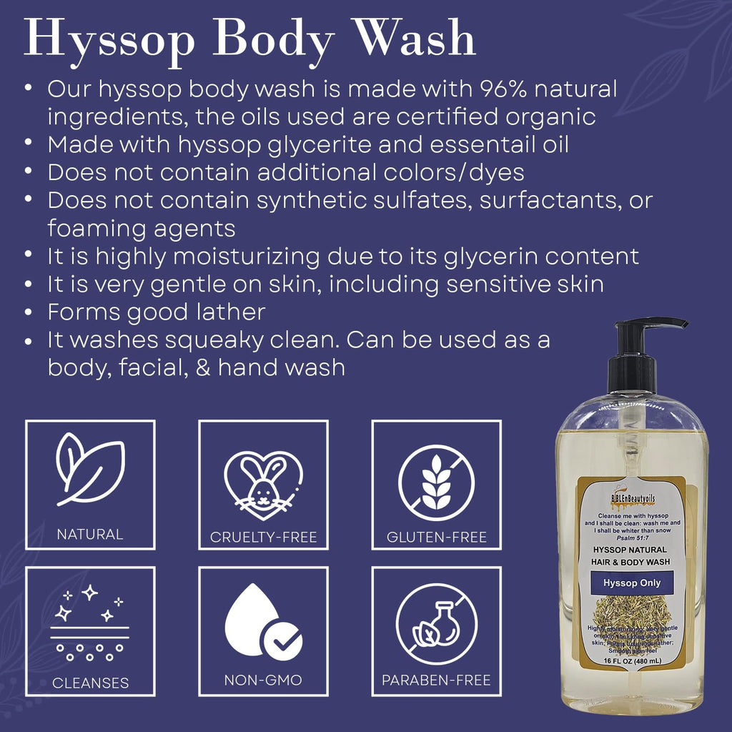 BIBLE N Beautyoils Cleanse Me With Hyssop – Organic Hyssop Hair & Body Wash