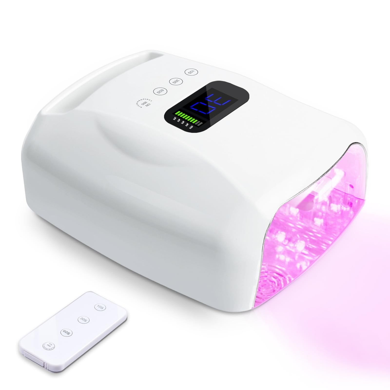 BIDUO Y8-Pro Cordless UV Nail Lamp – 96W, 28,800mAh Battery, 52 LEDs, Remote, Magnetic Base