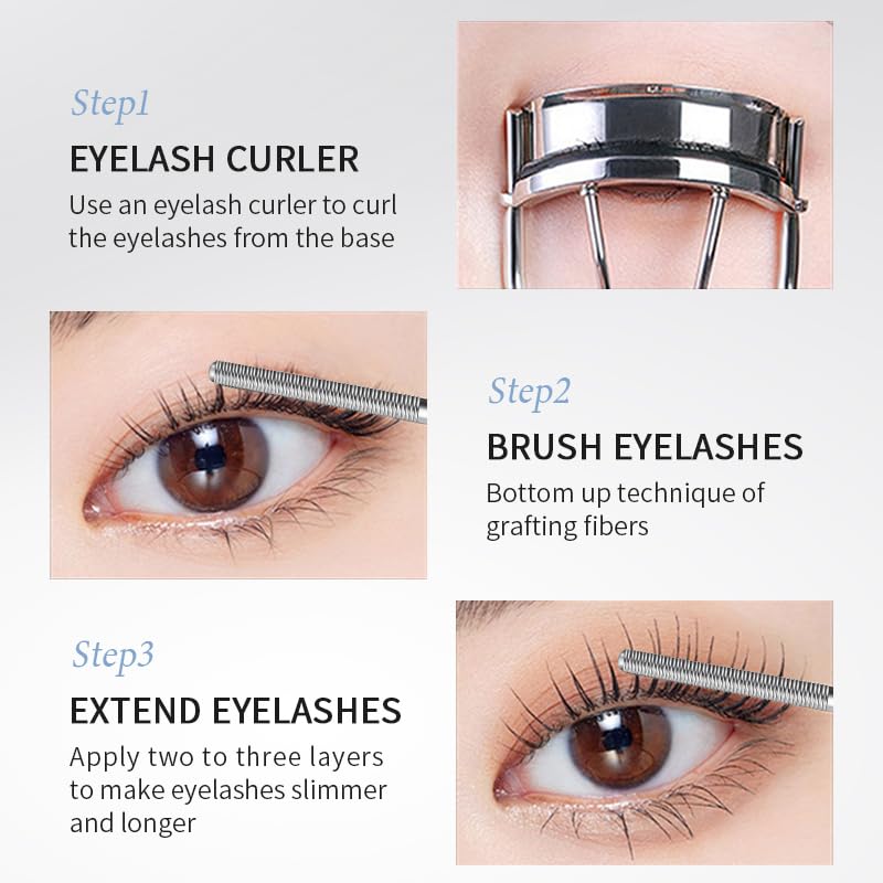 Biewals Iron Wand Mascara – Black, Washable, Volumizing & Curling with Metal Wand