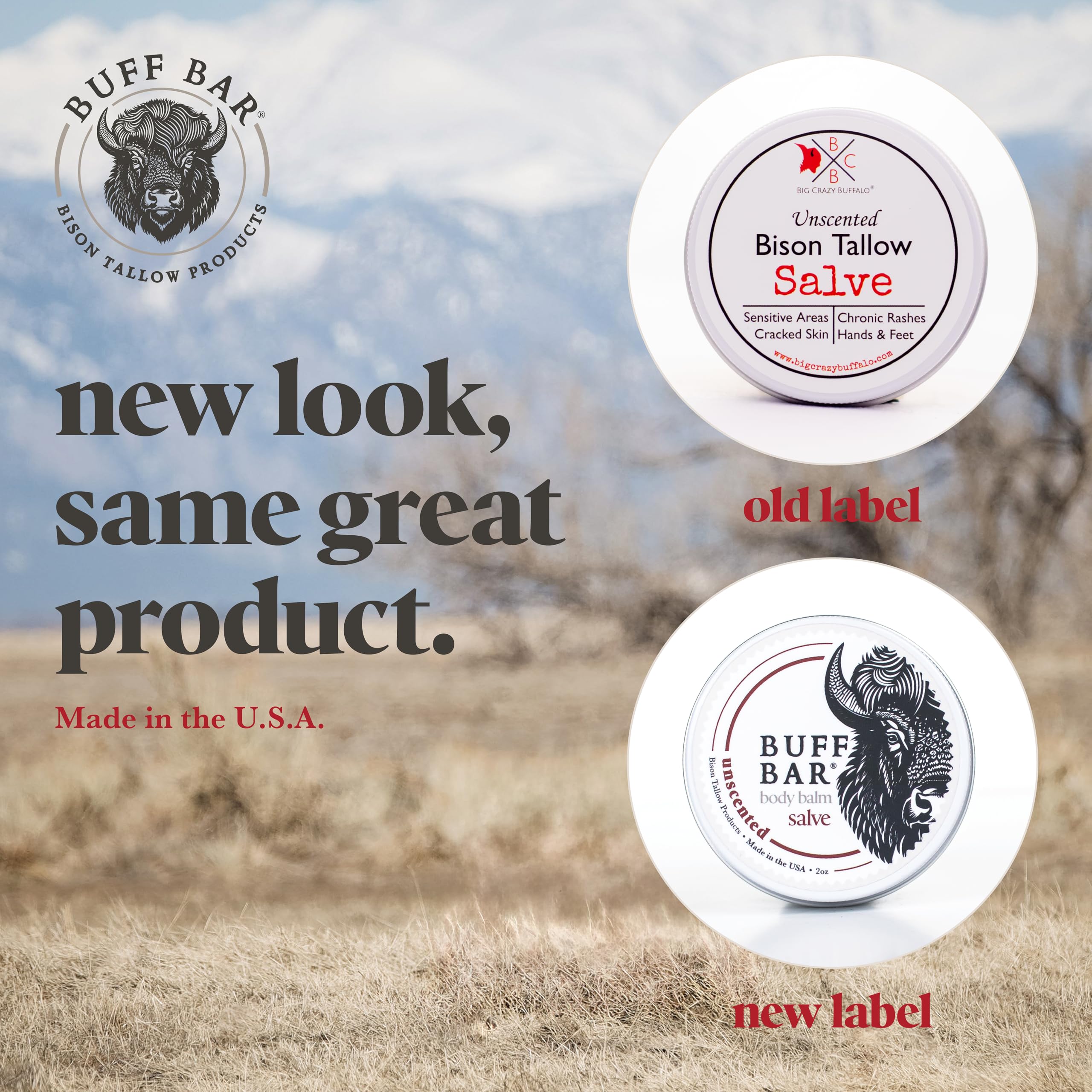Big Crazy Buffalo Buff Bar Trail Ride: Pure Bison Tallow Balm for Hydration