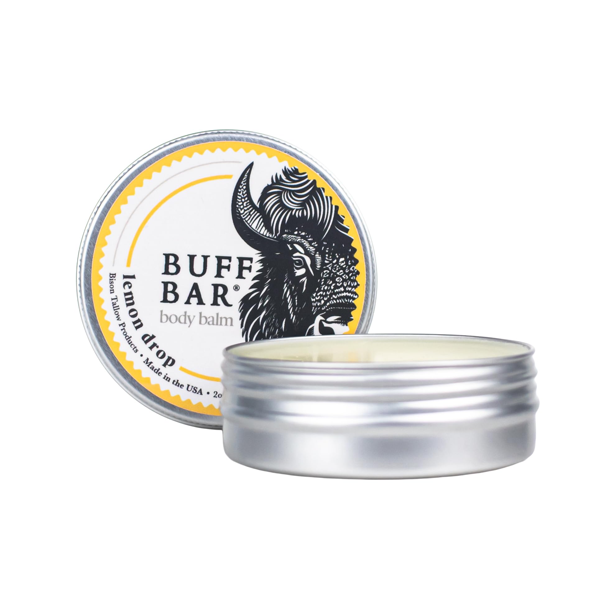 Big Crazy Buffalo Buff Bar Lemon Drop – Pure Bison Tallow Balm, Hydrating Body Butter