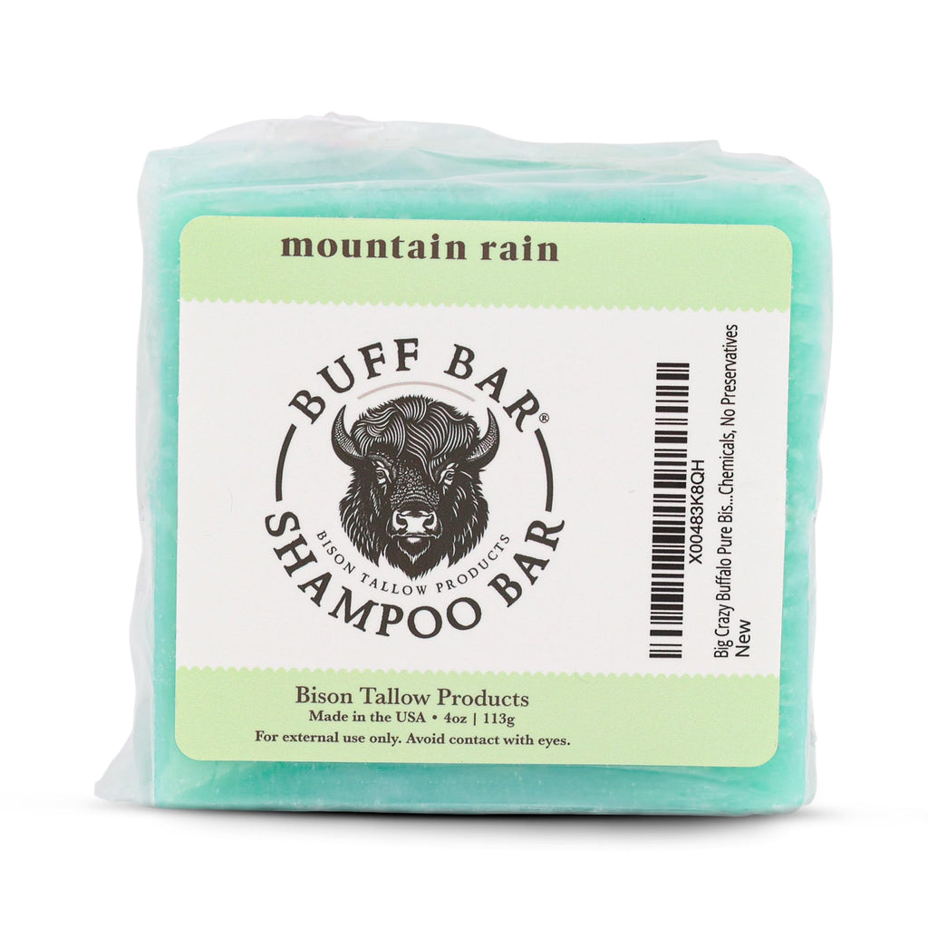 Big Crazy Buffalo Pure Bison Tallow Buff Shampoo Bar – Mountain Rain 2-Pack
