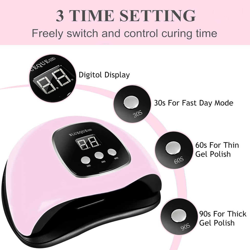 BIGBEAR UV Light for Nails – 48W LED Nail Lamp with Auto Sensor, 3 Timers, Portable