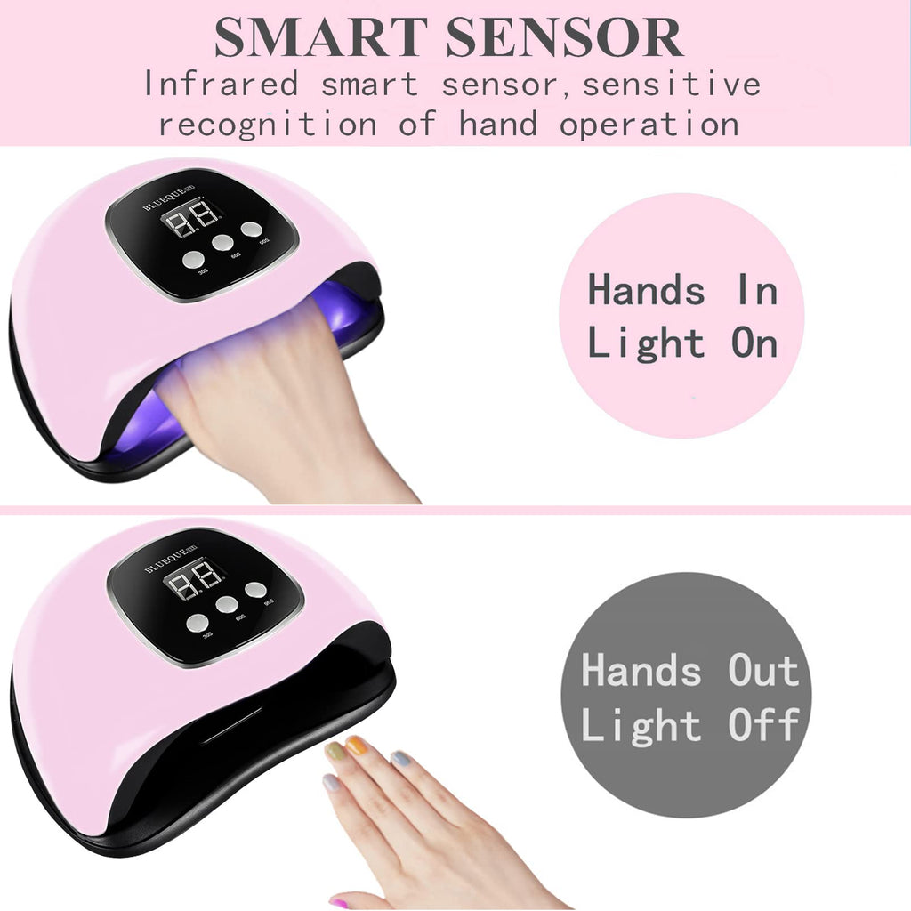 BIGBEAR UV Light for Nails – 48W LED Nail Lamp with Auto Sensor, 3 Timers, Portable