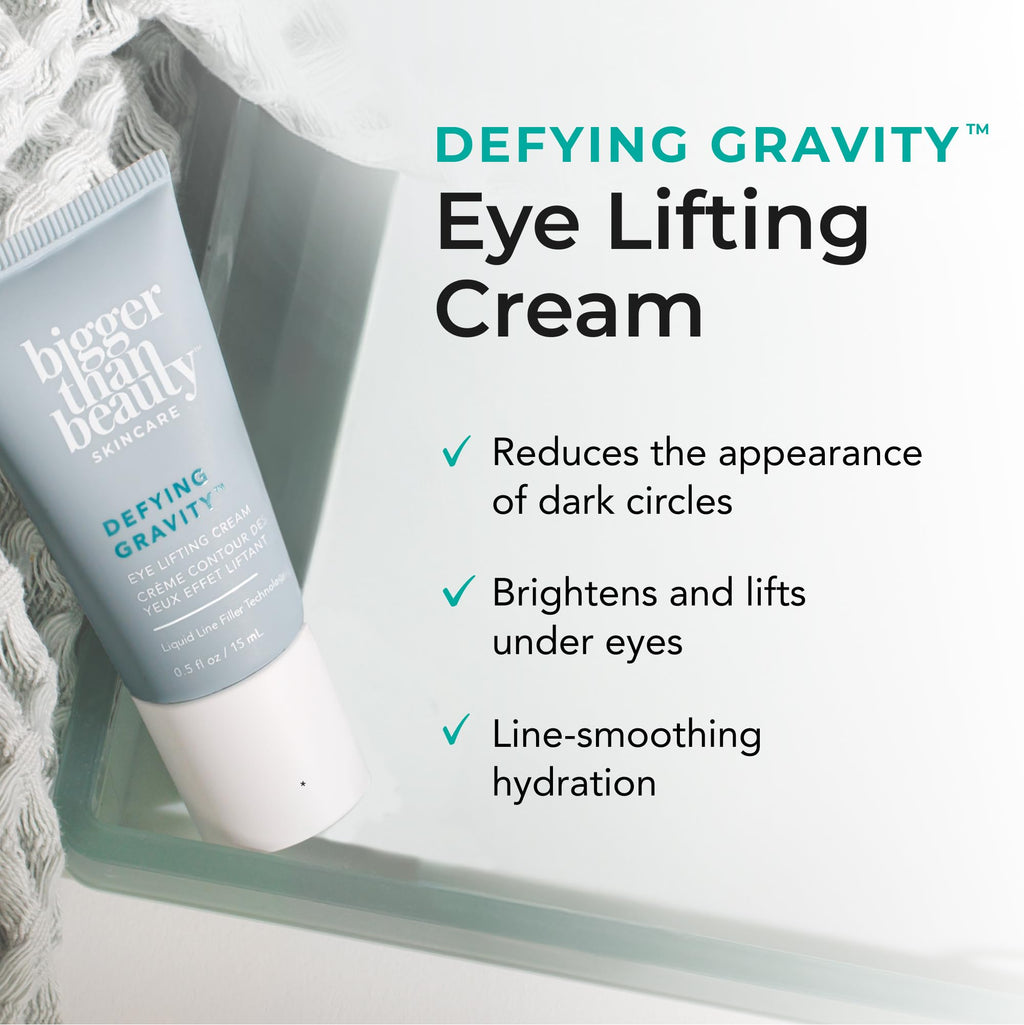 Bigger Than Beauty Skincare Defying Gravity Eye Lifting Cream – Plant-Based Retinol, Green Tea, Vegan & Cruelty-Free