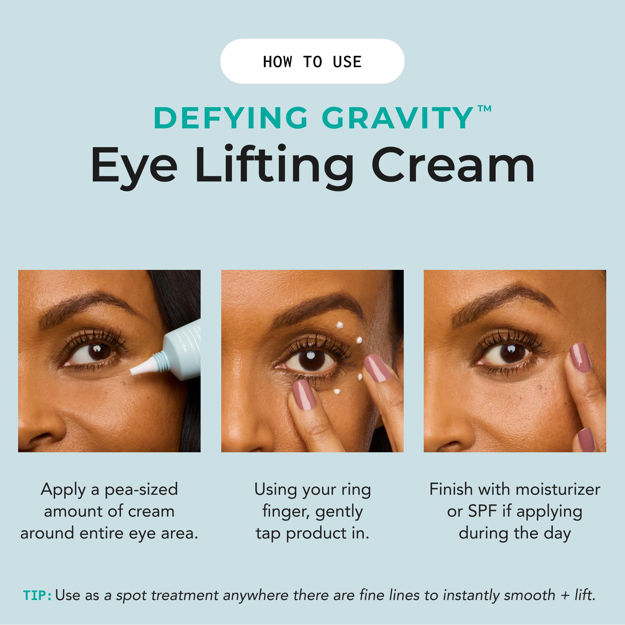 Bigger Than Beauty Skincare Defying Gravity Eye Lifting Cream – Plant-Based Retinol, Green Tea, Vegan & Cruelty-Free