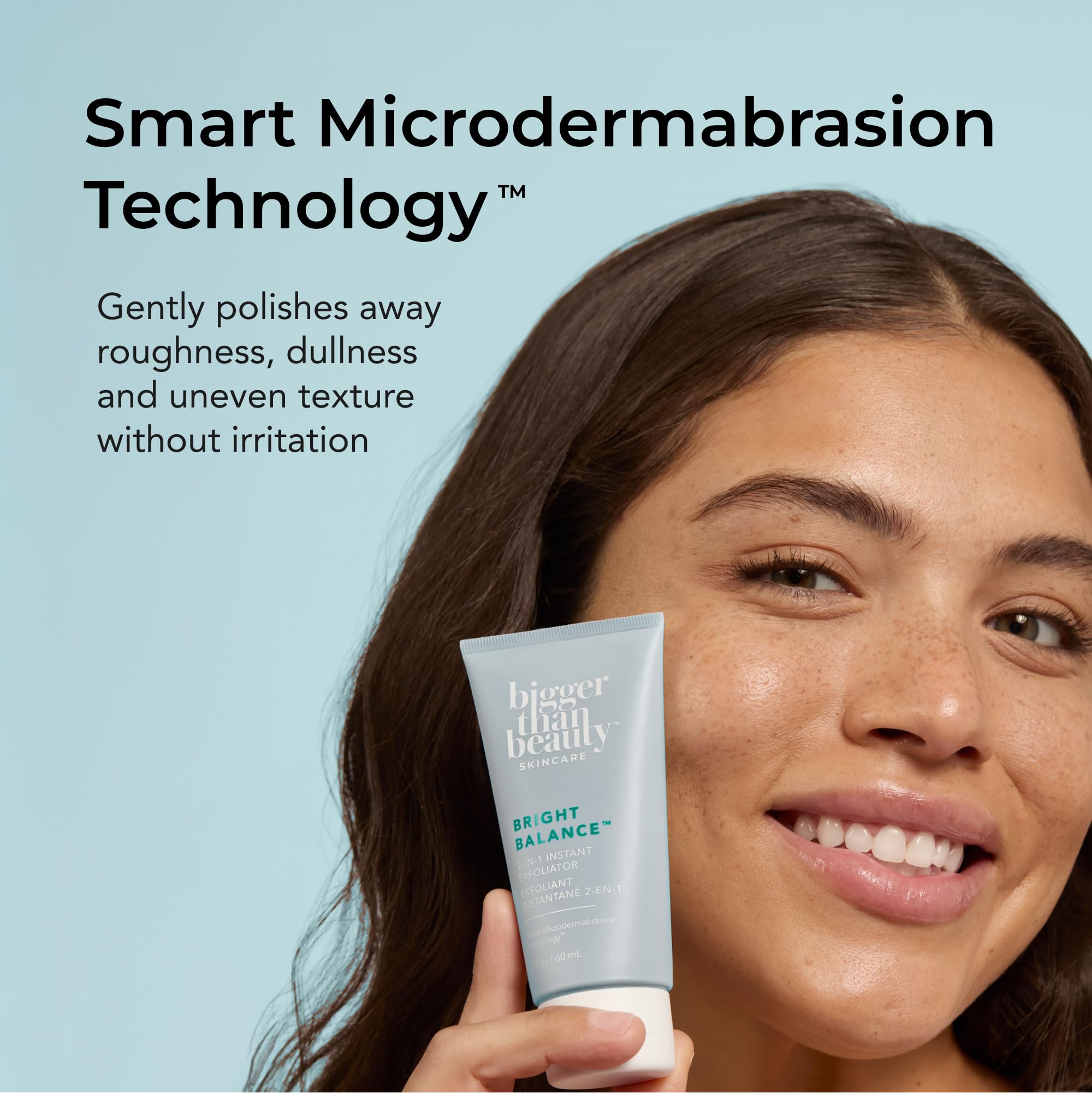 Bigger Than Beauty Skincare Bright Balance 2-in-1 Exfoliator | Hydrating Daily Scrub for Face & Body