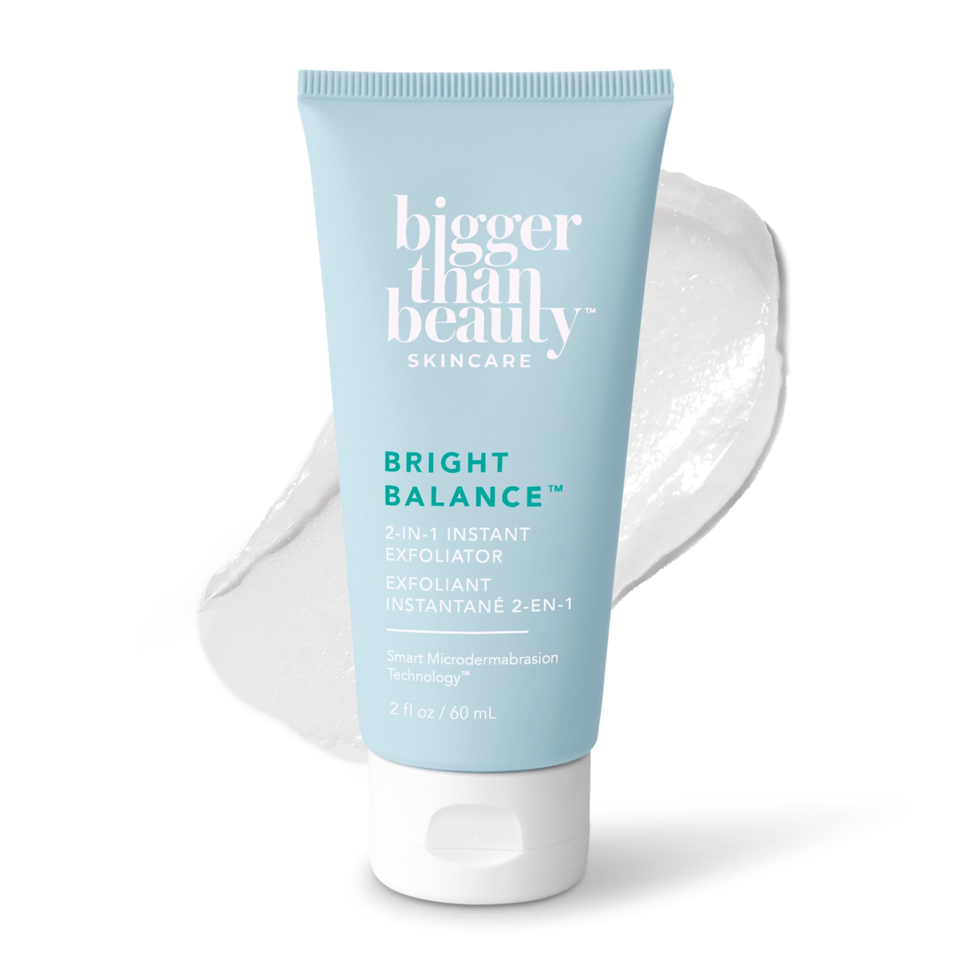 Bigger Than Beauty Skincare Bright Balance 2-in-1 Exfoliator | Hydrating Daily Scrub for Face & Body