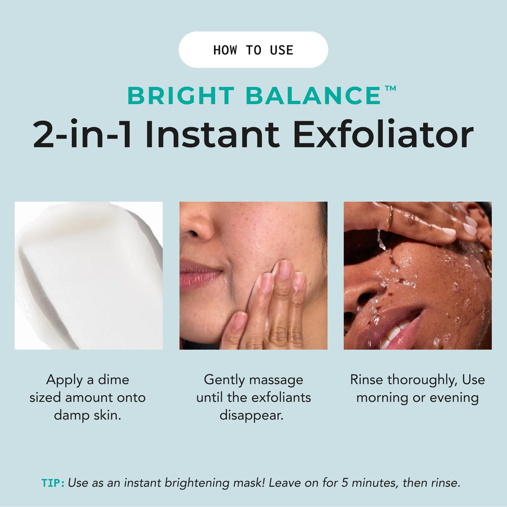 Bigger Than Beauty Skincare Bright Balance 2-in-1 Exfoliator | Hydrating Daily Scrub for Face & Body