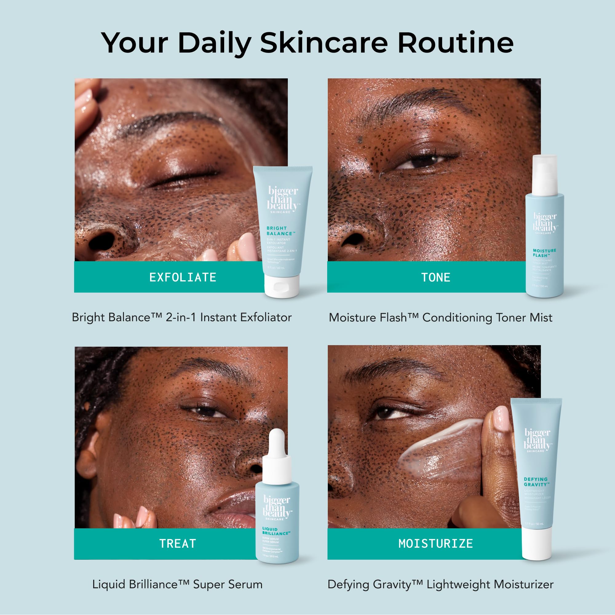 Bigger Than Beauty Skincare Bright Balance 2-in-1 Exfoliator | Hydrating Daily Scrub for Face & Body
