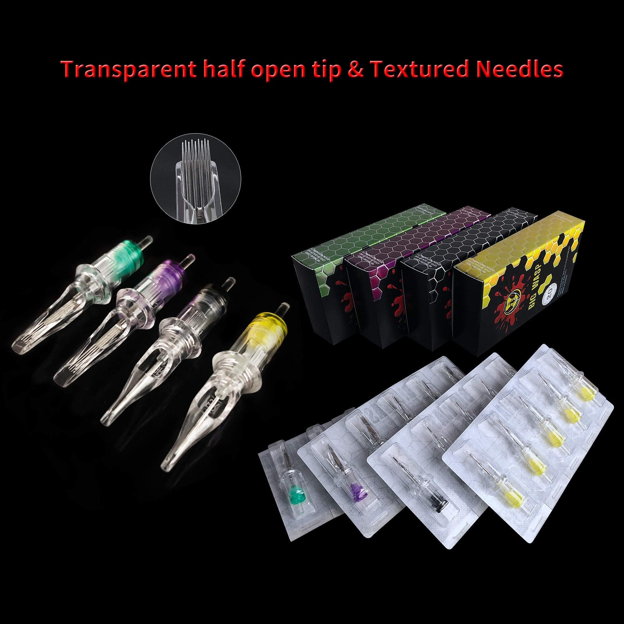 BIGWASP 4th Gen Premium Tattoo Cartridge Needles – 1RL Round Liner (20 Pcs)