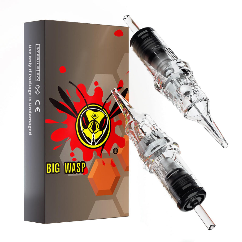 BIGWASP Classic 20Pcs 1009RL Tattoo Cartridges — 9RL Bugpin, Disposable, 9 Round Liner for Tattoo Machines