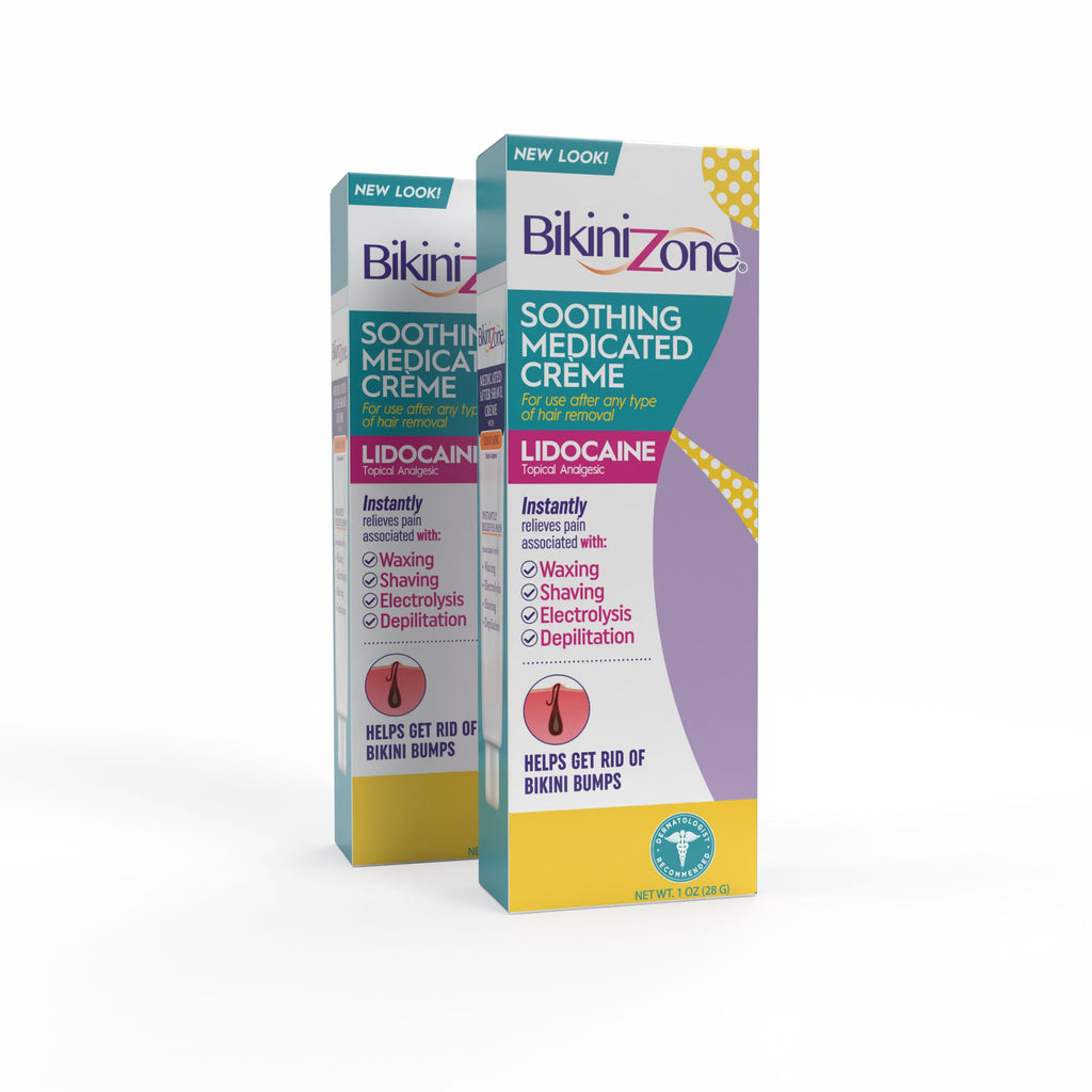 Bikini Zone Medicated After Shave Creme with Lidocaine – 1 Oz, 2 Pack
