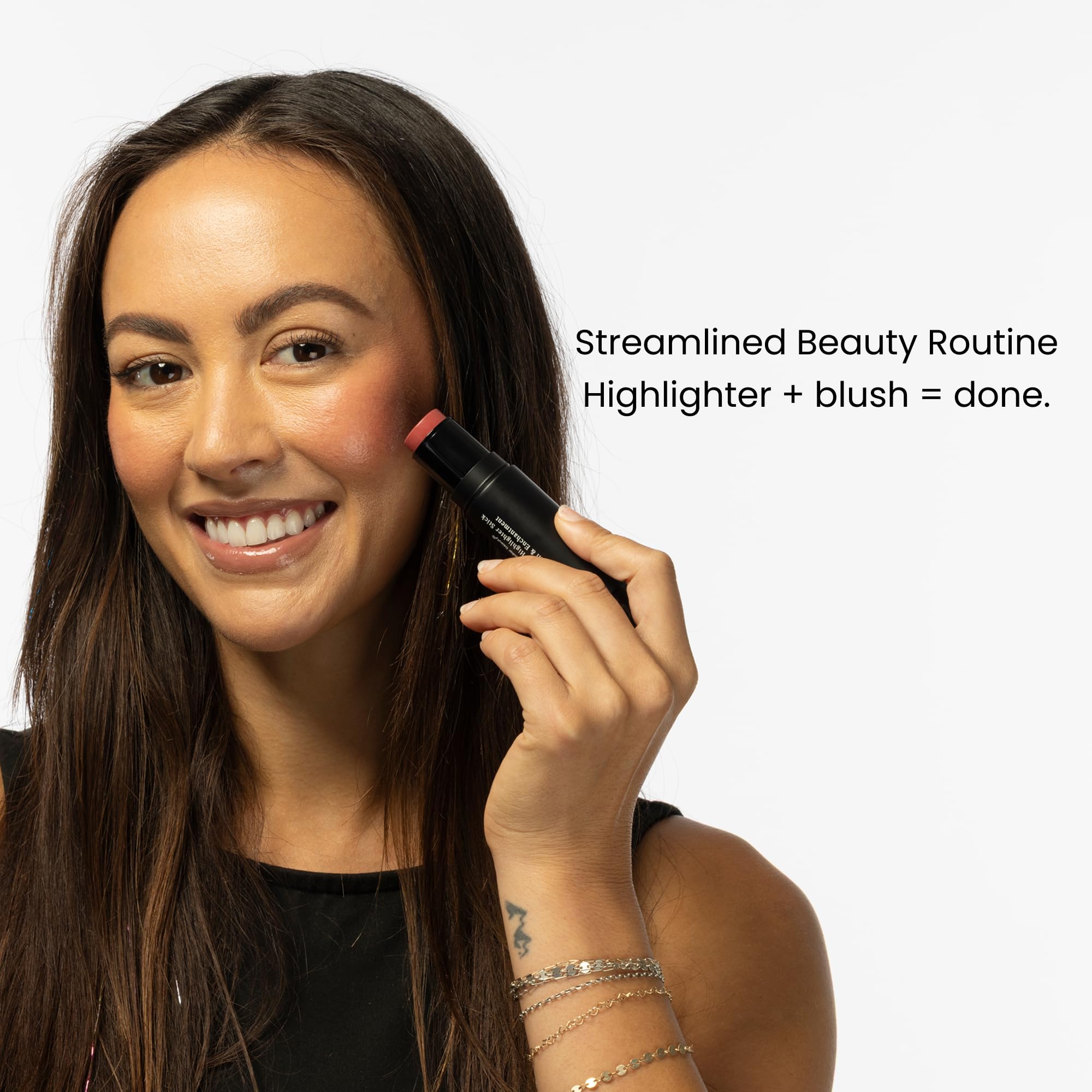 billion dollar brows bdb makeup lip & highlighter: creamy blush + hydrating highlighter stick