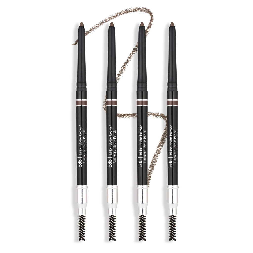 bdb Universal Eyebrow Pencil – Precision Tip & Spoolie, Waterproof, Buildable, 4-Pack | Billion Dollar Brows